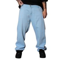 Calça Jeans Masculina Trip Side Básica Original Streetwear Skatista Lançamento - Azul Claro - C 021