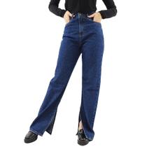 Calca Jeans Max Denim Wide Leg Com Fenda - 6023