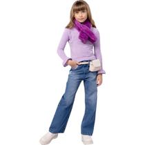 Calça Jeans Menina Wid Leg Chic Um mais Um 861070