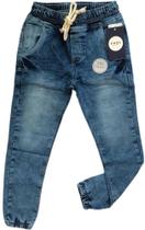 calça jeans menino com elástico e cordão juvenil 10 12 14 e 16 anos