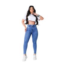 Calça Jeans Miller Barra Dobrada Azul Skinny Empina Bumbum Calça Jeans Miller Barra Dobrada Azul Skinny Empina Bumbum