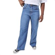 Calça Jeans Moda Feminina Wide Leg Solta Larga