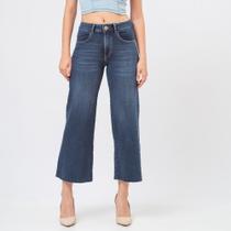 Calça Jeans Moletom Pantacourt Five Pochets Azul