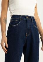 Calça Jeans Mom Com Bolsos E Cintura Alta Chapa Barriga Lunender 21188