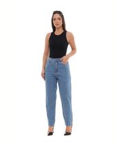 Calça Jeans Mom Feminina Cintura Alta 101vibes 100% Algodão 00101 Média