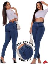 Calça Jeans Mom Com Lycra Cintura Alta Super Linda