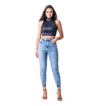 Calça Jeans Mom Zune Feminina Básica Dia a Dia Casual