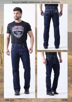 Calça Jeans Nelore Country Masculina Cowboy Costura Branca