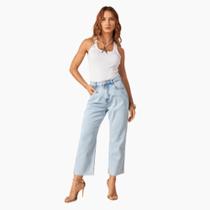 Calça Jeans Pantacourt Clara Wide Leg Cintura Alta Bana Bana Calça Jeans Pantacourt Clara Wide Leg Cintura Alta Bana Bana
