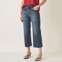 Calça Jeans Pantacourt Reta Calça Jeans Pantacourt Reta