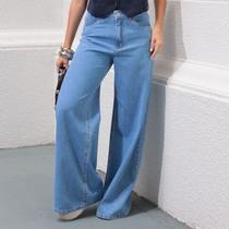 Calça Jeans Pantalona Barra Normal Feminino Revanche Kyoto Calça Jeans Pantalona Barra Normal Feminino Revanche Kyoto