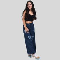 Calça jeans pantalona destroyed infantil juvenil 10 ao 16 Calça jeans pantalona destroyed infantil juvenil 10 ao 16