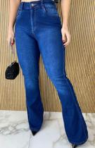 calça jeans pantalona feminina azul tam 42 - vihmodas