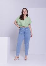 Calça Jeans Plus Size Cintura Alta Chapa Barriga Lunender 21059