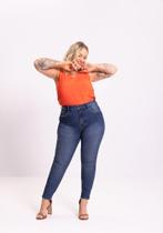 Calça Jeans Plus Size Cintura Alta Termo Fresh LUNENDER 20019 Calça Jeans Plus Size Cintura Alta Termo Fresh LUNENDER 20019