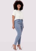 Calça Jeans Plus Size Cropped Chapa Barriga Lunender 20882