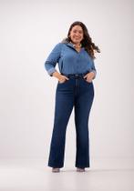 Calça Jeans Plus Size Flare Chapa Barriga Lunender 0079J