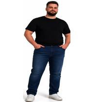 Calça Jeans Plus Size MAsculina Jeans com Lycra Elastano Reta Tradicional Moda Grande MAsculina
