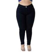 Calça Jeans Plus Size Preta Lisa Basica Bainha Cintura Alta - Magalu Marketplace