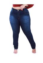 Calça jeans plus size rasgada do 46 ao 54 cintura alta skinny