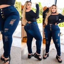 Calça Jeans Plus size tamanho 48 ao 66 Rasgada 4 botoes Lycra cos alto Calça Jeans Plus size tamanho 48 ao 66 Rasgada 4 botoes Lycra cos alto