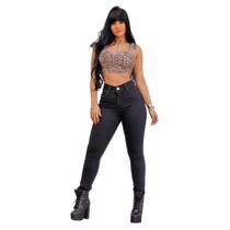 Calça Jeans Preta Adulto Feminina Skinny