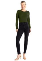 Calça jeans preta chapa barriga skinny lunender 20533