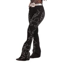 Calça Jeans Preta Feminina Black Pine Strass Brilhos Pratas Moda Country Texas Ranch Jeans Loja