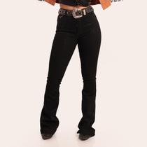 Calça Jeans Preta Feminino Dark Diamond Inteira Brilhos Pretos Texas Ranch Jeans Loja Oficial