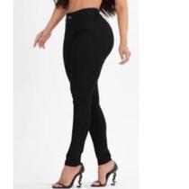 Calça Jeans Preta Skinny Com Lycra Cintura Alta Corte Do Jeans Empina Confortável Moda Feminina