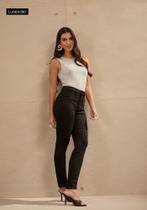 Calça jeans preta ultraflex 90% elasticidade lunender jv022