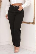 Calça Jeans Preto Mom Cintura Alta