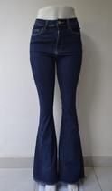 Calça Jeans Print Flare Lavagem Escura Tamanho 36