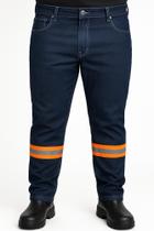 Calça Jeans Refeltiva Laranja Obra Rodovia Qualidade Top Trabalho Calça Jeans Refeltiva Laranja Obra Rodovia Qualidade Top Trabalho