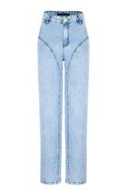 Calça Jeans Reta com Recortes frontais Calça Jeans Reta com Recortes frontais