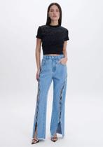 Calca jeans reta super high myft feminino