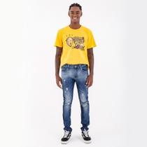 Calça Jeans Rock&Soda Masculina Skinny Destroyed Casual