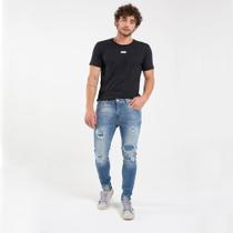 Calça Jeans RockeSoda Masculina Skinny Destroyed Despojada