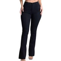 Calça Jeans Sarja Feminina Sawary Flare Boot Cut Boca de Sino Premium Elastano Lycra Bonita Confortável