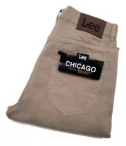 Calça jeans sarja lee chicago 100% algodão tradicional masculina