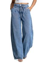 Calça Jeans Sawary Barrel - 283907 - Azul médio 38 Calça Jeans Sawary Barrel - 283907 - Azul médio 38