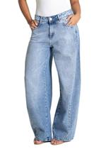 Calça Jeans Sawary Barrel Brilho - 283072 - Azul 36 Calça Jeans Sawary Barrel Brilho - 283072 - Azul 36