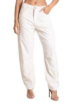 Calça Jeans Sawary Barrel Brilho - 283743 - off white 46 Calça Jeans Sawary Barrel Brilho - 283743 - off white 46