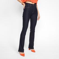 Calça jeans sawary bootcut cintura alta elastano feminia