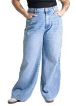 Calça Jeans Sawary Plus Size Wide Leg Petit - 280664 - Azul claro 48