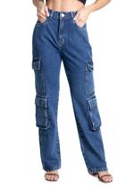 Calça Jeans Sawary Reta Petit - 281702 - Azul médio 42 Calça Jeans Sawary Reta Petit - 281702 - Azul médio 42