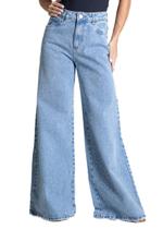 Calça Jeans Sawary Super Wide Leg - 282624 - azul médio 38 Calça Jeans Sawary Super Wide Leg - 282624 - azul médio 38