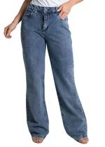 Calça Jeans Sawary Wide Leg - 279708 Azul Médio