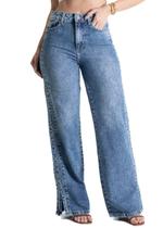 Calça Jeans Sawary Wide Leg - 280453 - Azul medio 42 Calça Jeans Sawary Wide Leg - 280453 - Azul medio 42