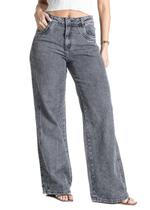 Calça Jeans Sawary Wide Leg - 280470 - Cinza escuro 40